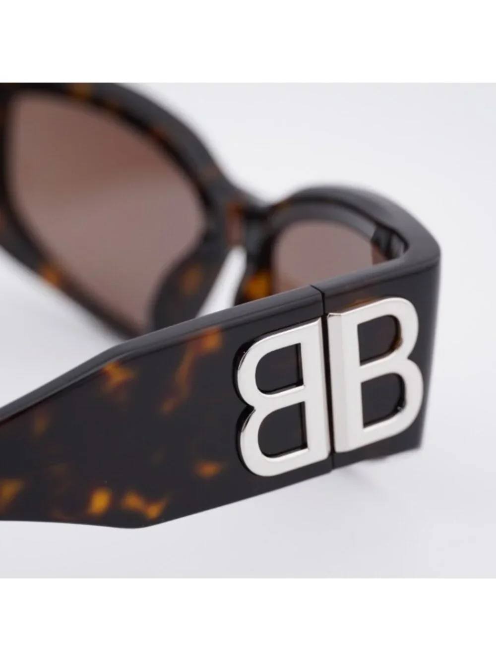 Balenciaga BB0321S 008 Sunglasses Dark Havana Cat Eye Frame, Brown Lenses